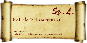 Szilák Laurencia névjegykártya